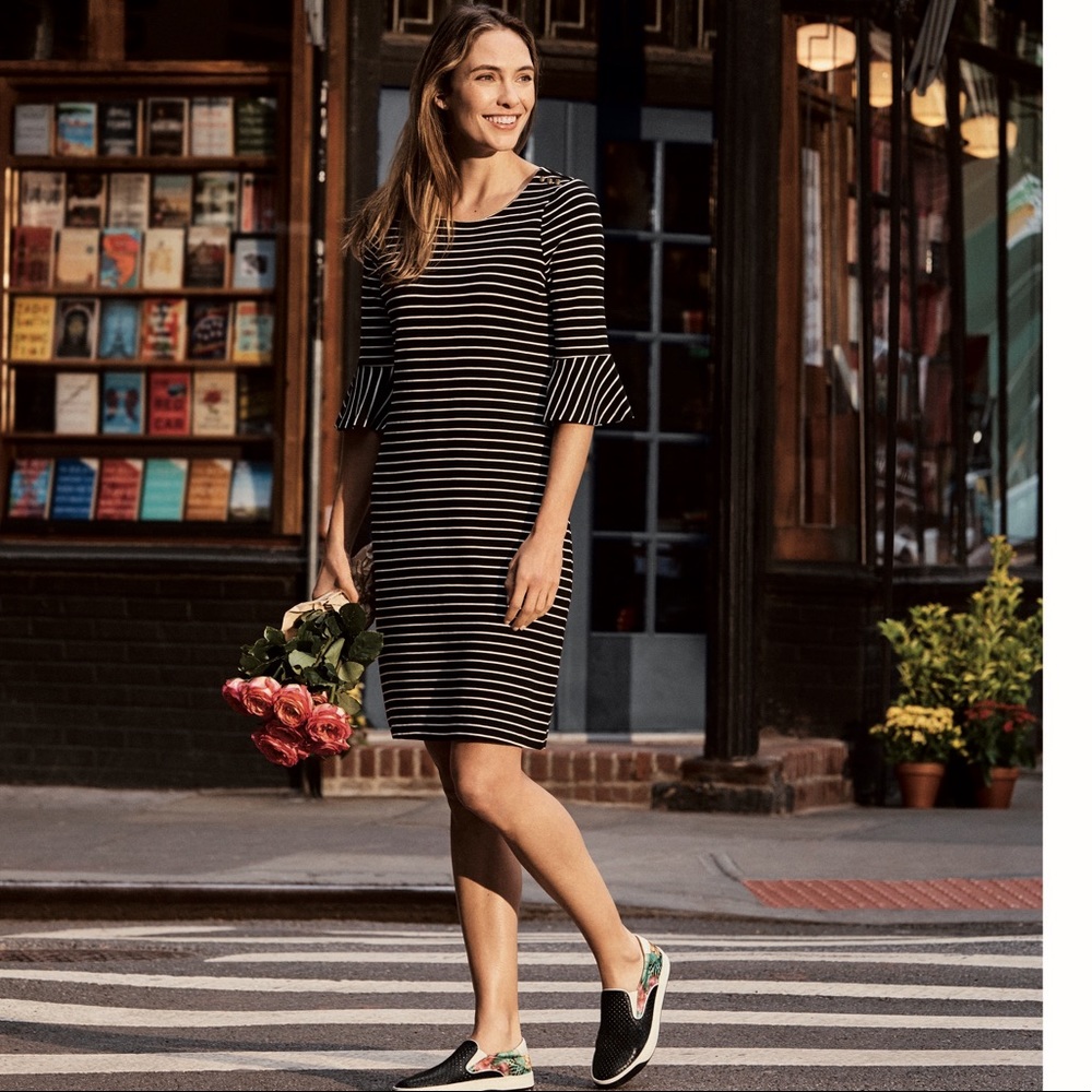 Johnston & Murphy Striped Bell Sleeve Dress